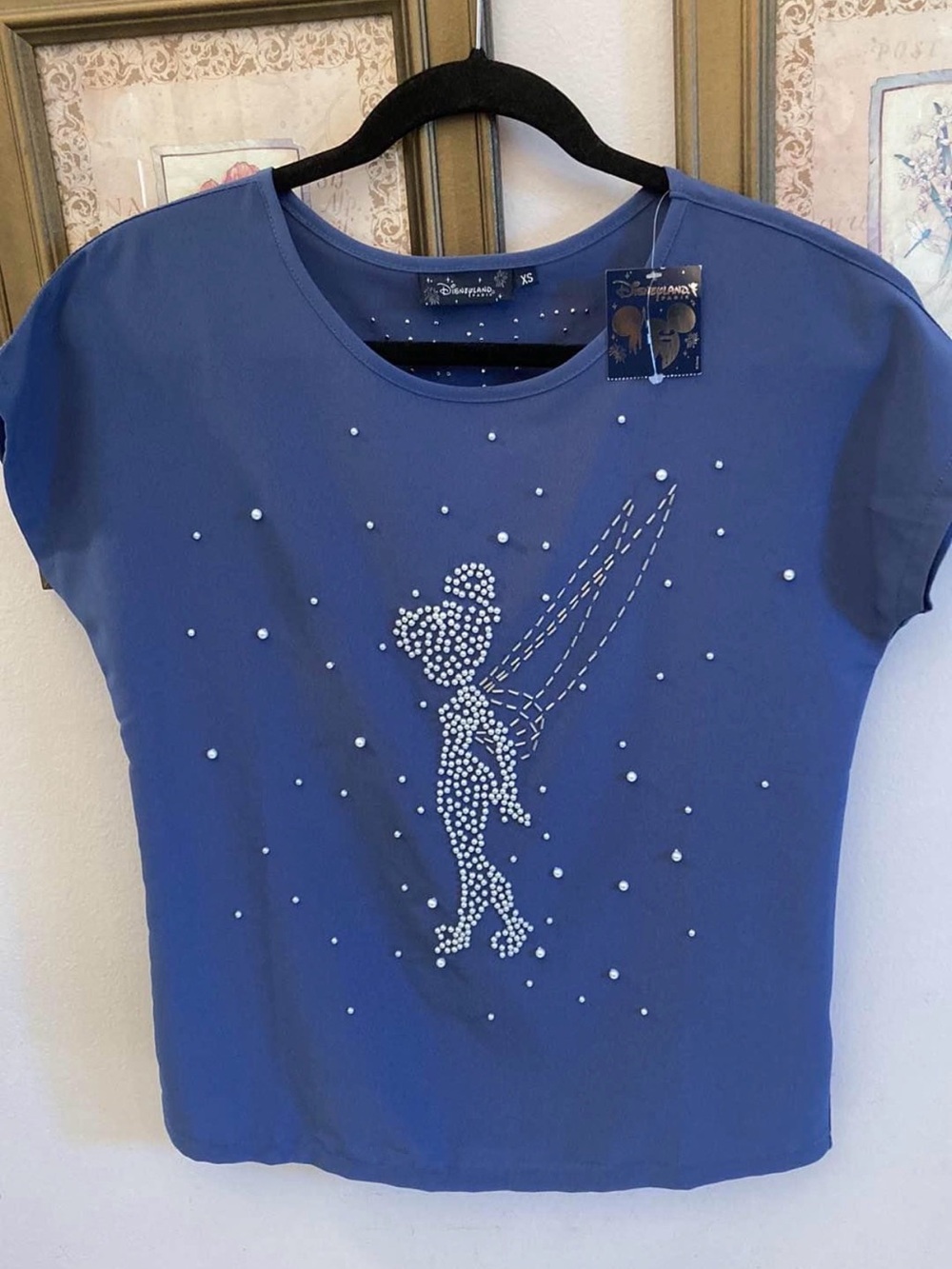 Disney Tinker Bell Embellished Blue Blouse